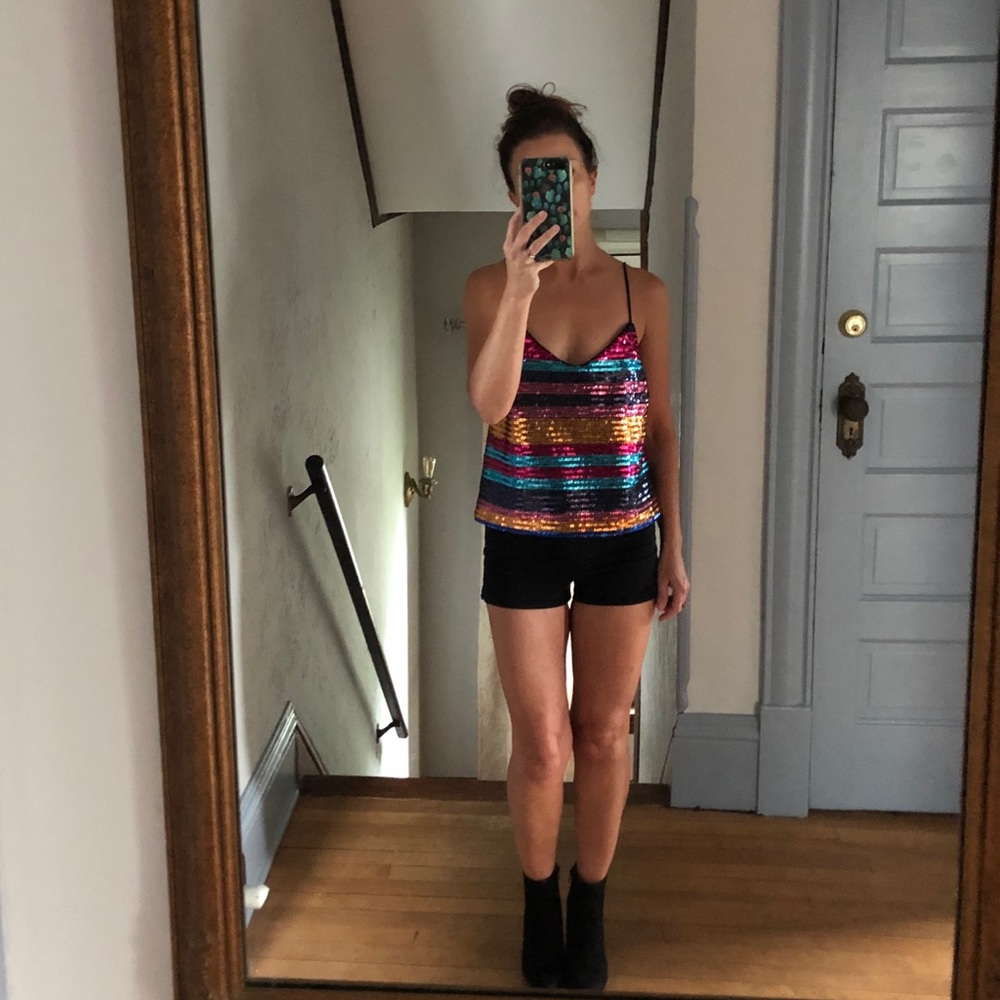 WAYF Murphy Sequin Stripe Camisole